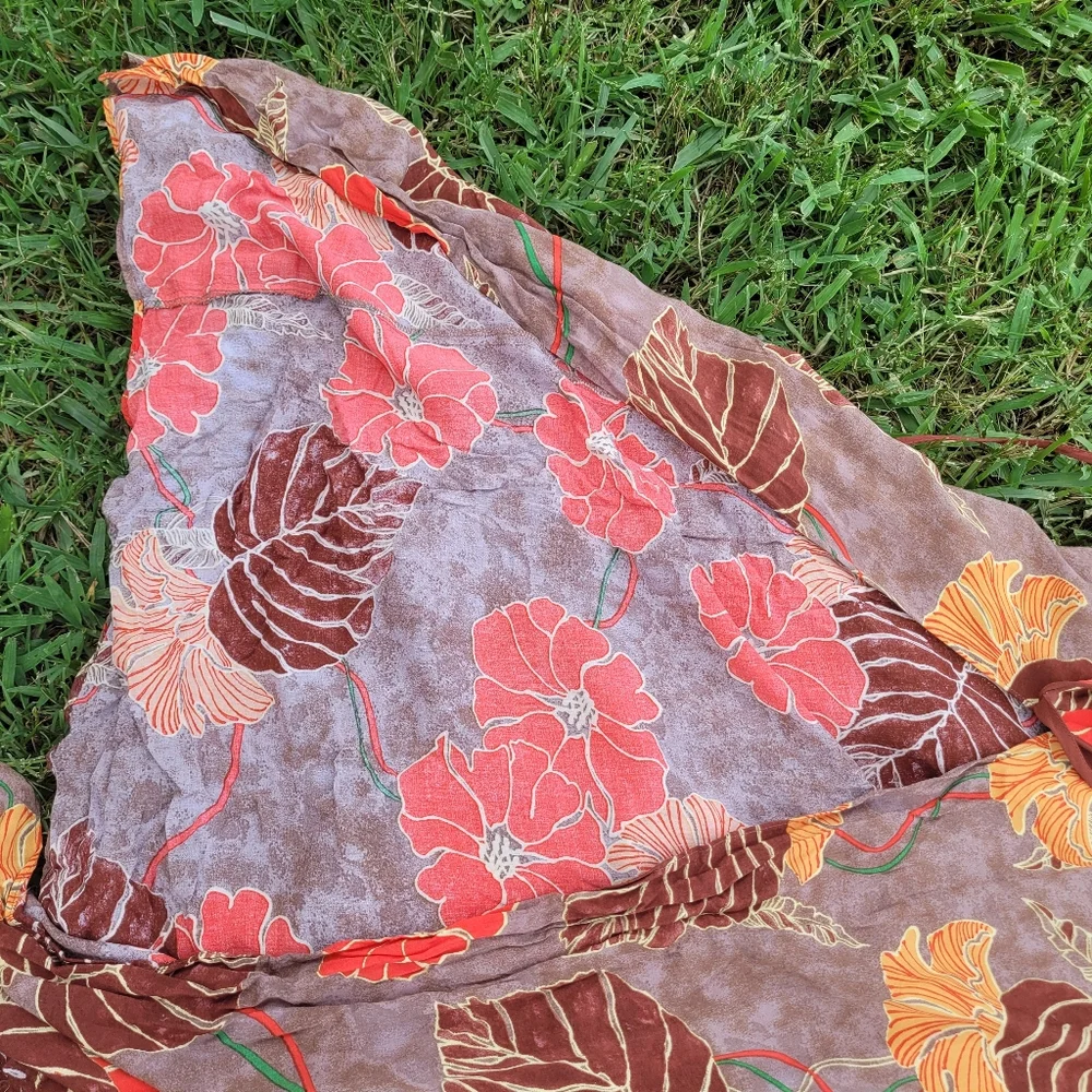 Urban Outfitters Athena Maxi Gauze Dress  P/S floral tropical vacation luau - Picture 5 of 9